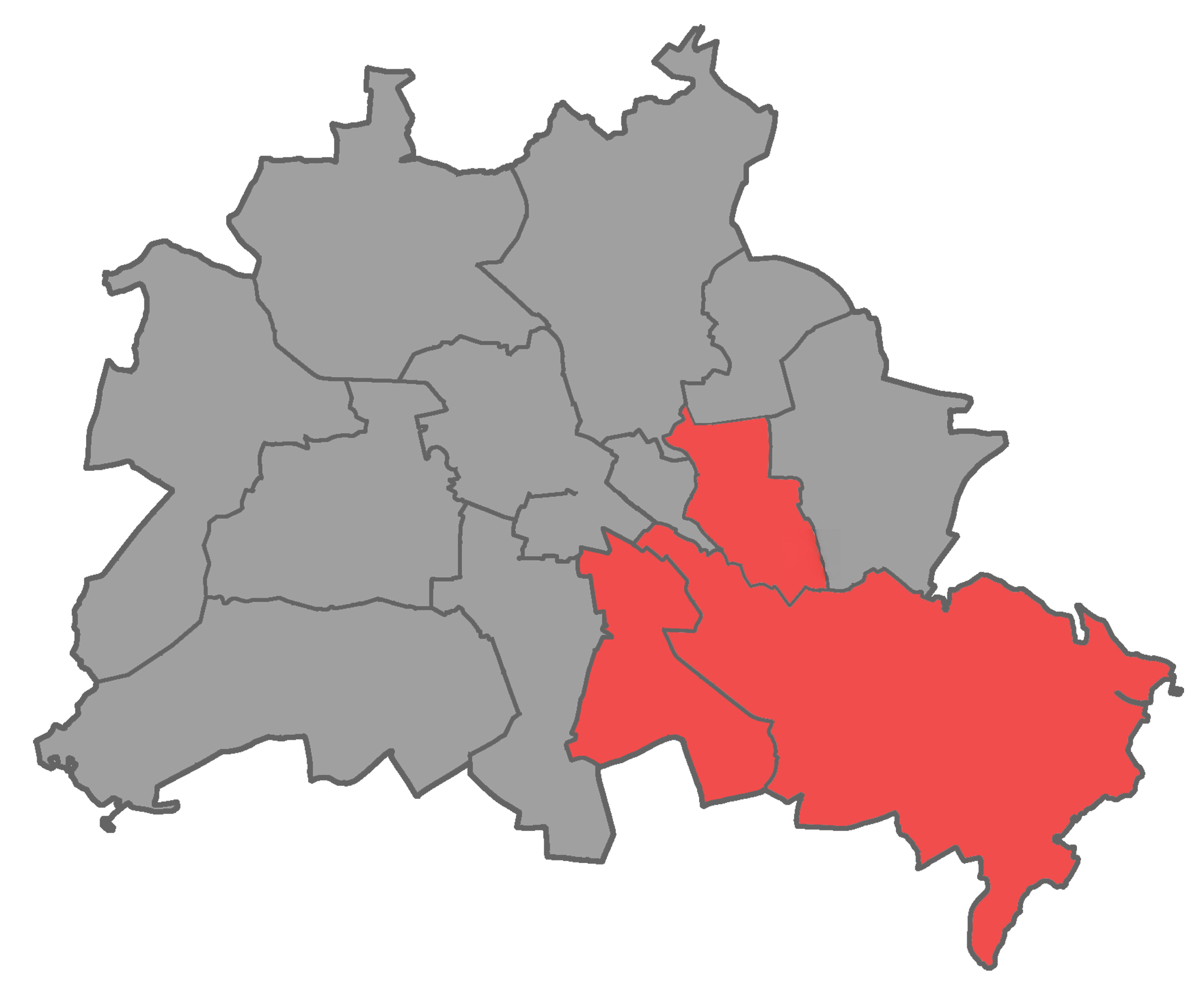 Karte der aktiven Bereiche des DRK in Berlin